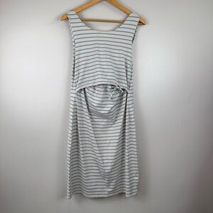 Boob Design Striped Nursing Dress Women's Size Large Blue White